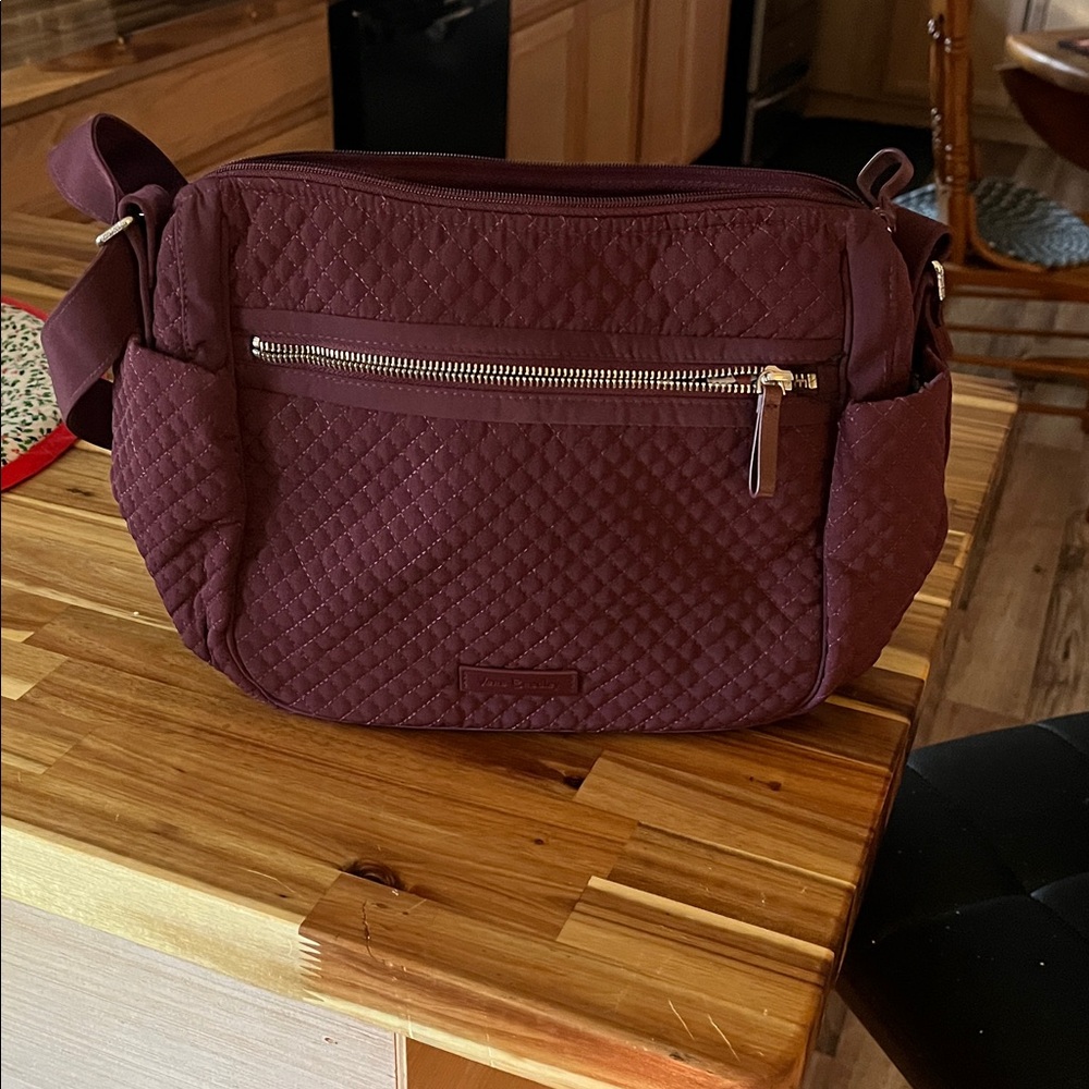 Quilted Burgundy Shoulder Bag Vera Bradley Cross Body Purple